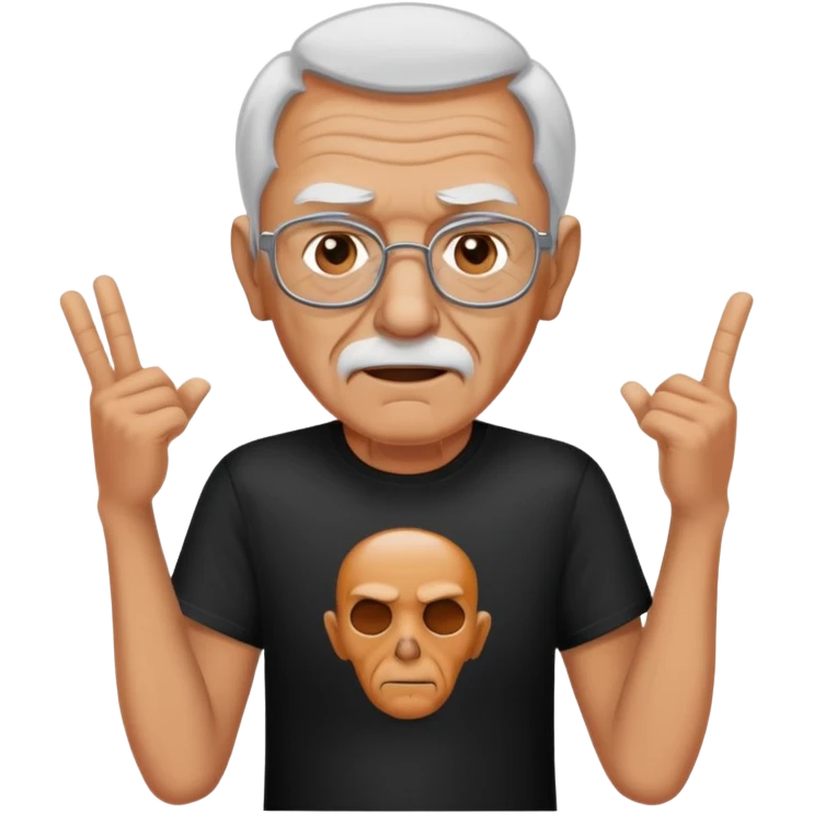Old man at metal concert emoji