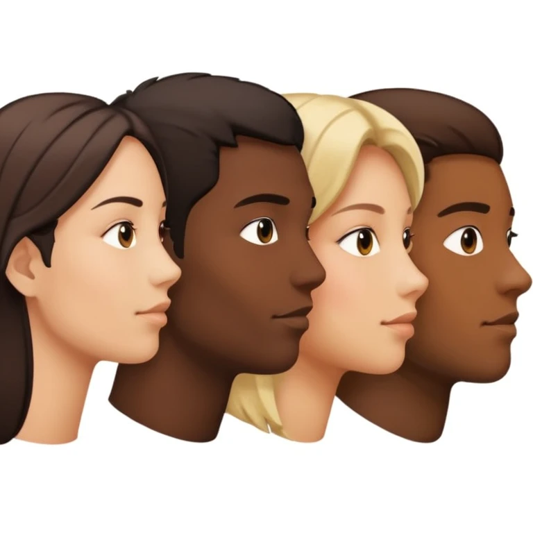 A line of people in profile, one behind the other emoji