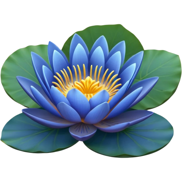 blue water lily circle leaf emoji
