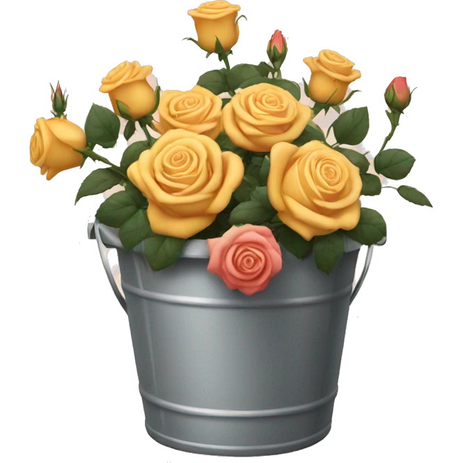 Roses in a bucket emoji