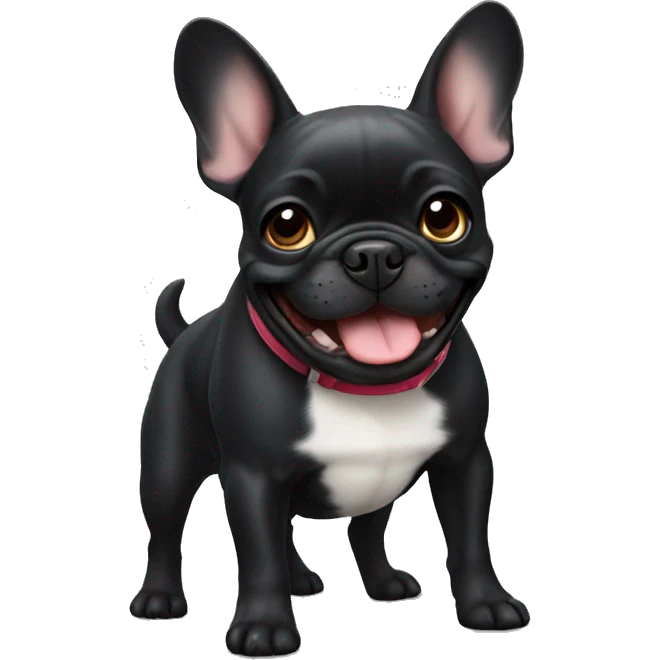Black French bulldog happy  emoji