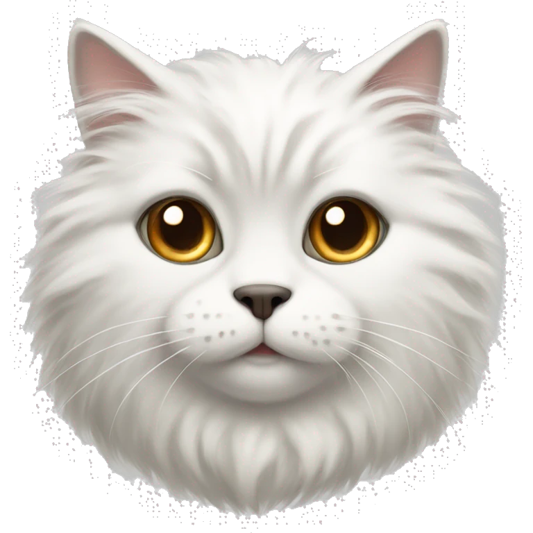 fluffy white cat with dark brown spots emoji