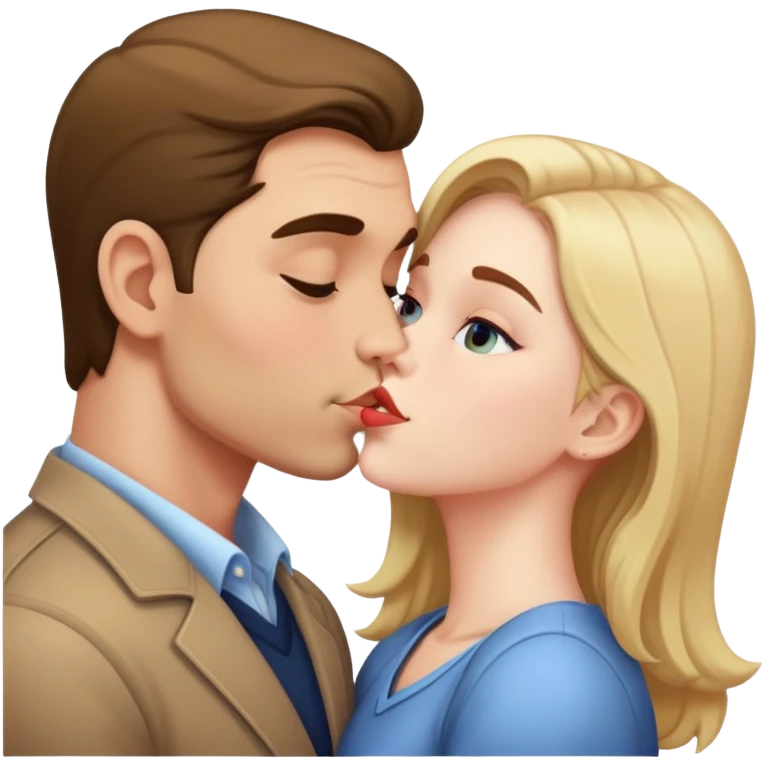 A man kissing a girl
 emoji