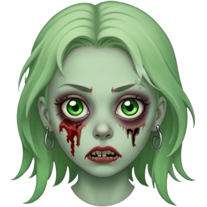 Zombie girl with a septum piercing emoji