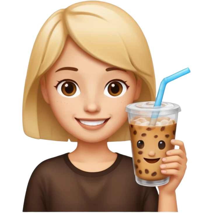 Only a glass Iced coffee cutie  emoji