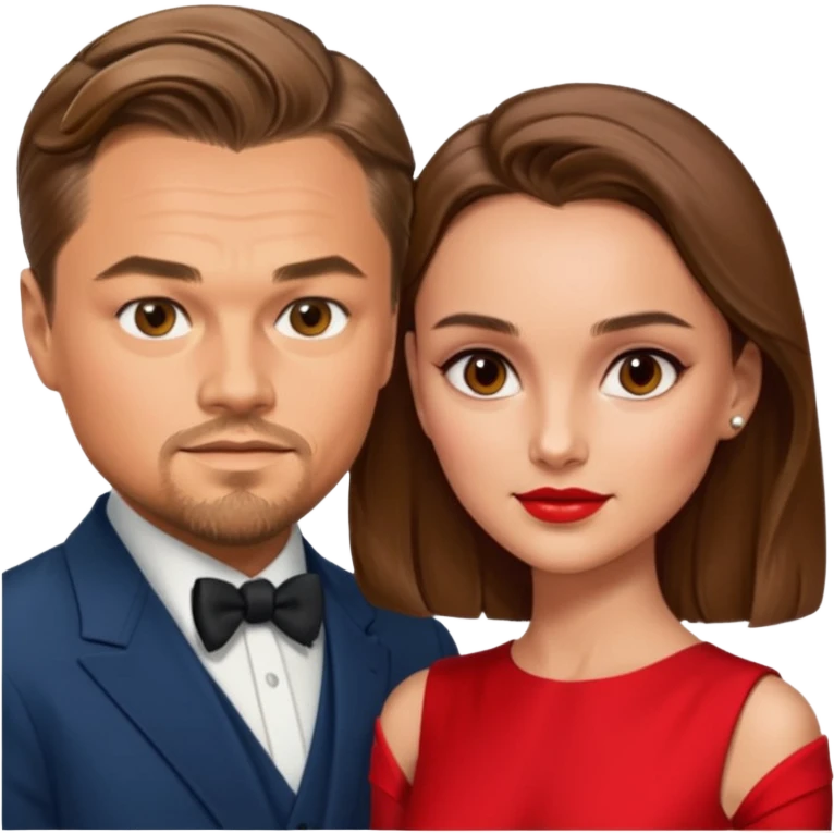 leonardo di caprio and Natalie Portman in a red dress emoji