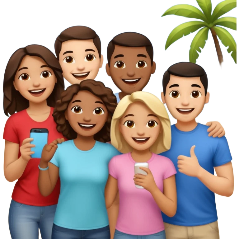 amigos puerto riqueños fuera del campus emoji