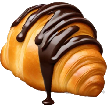 Croissant with drizzled chocolate on top emoji