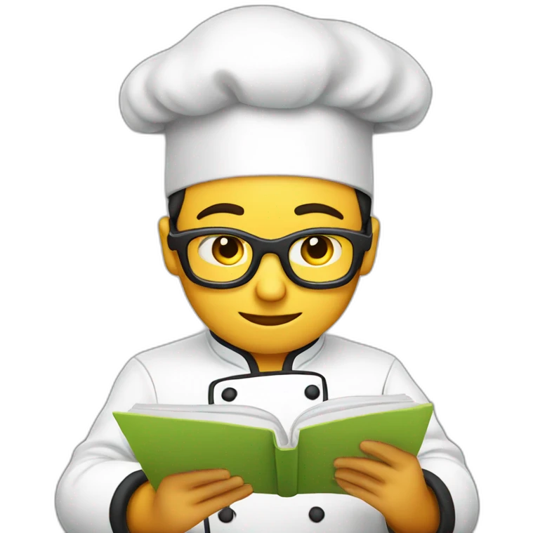 chef reading recipe book emoji