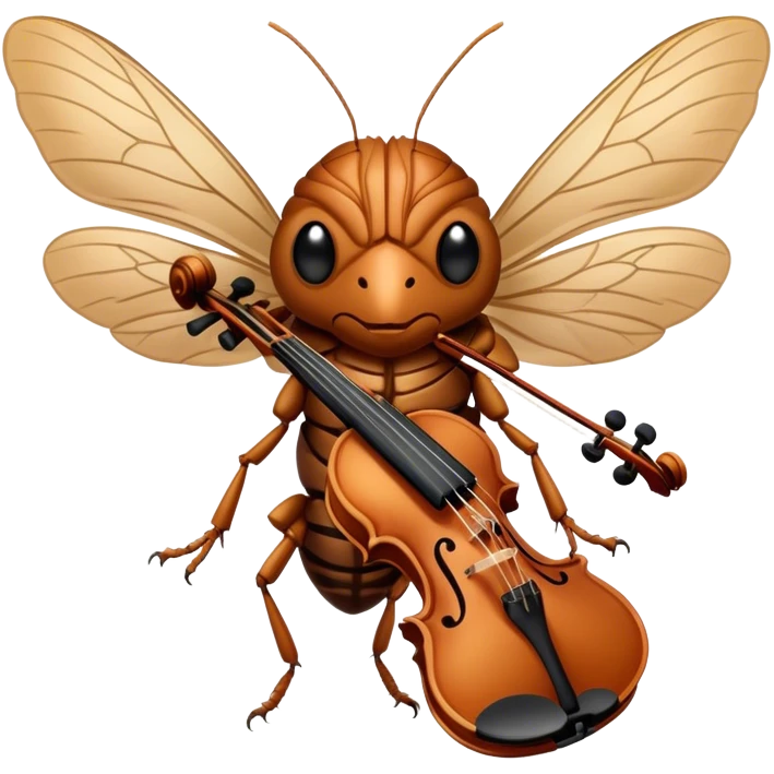 cicada playing violon  emoji