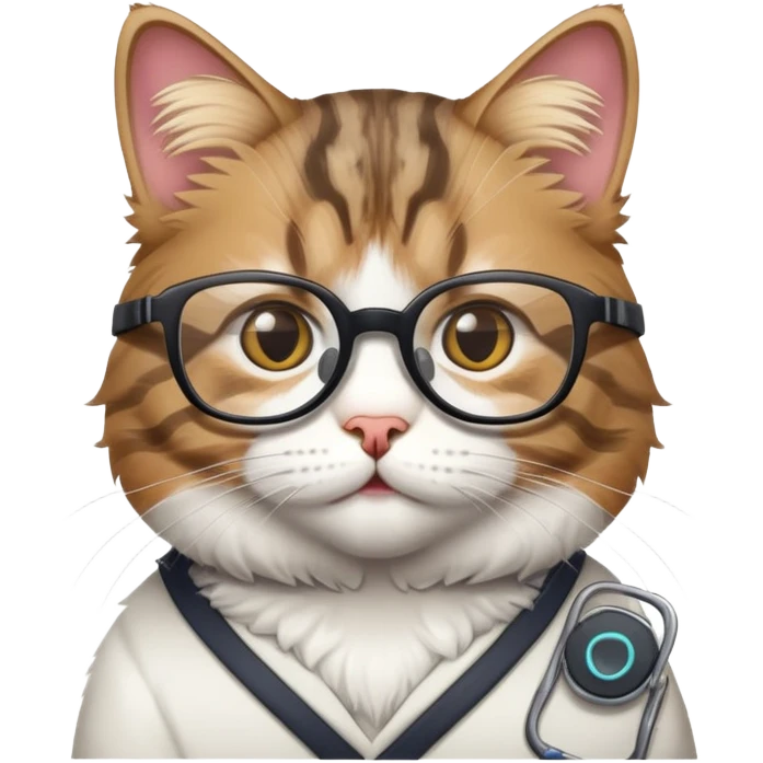 nerdy cat debugging code emoji