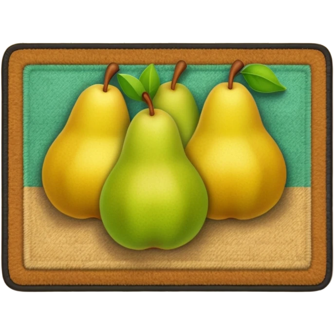 a doormat with four pears emoji