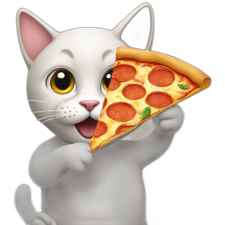 cat eat pizza emoji