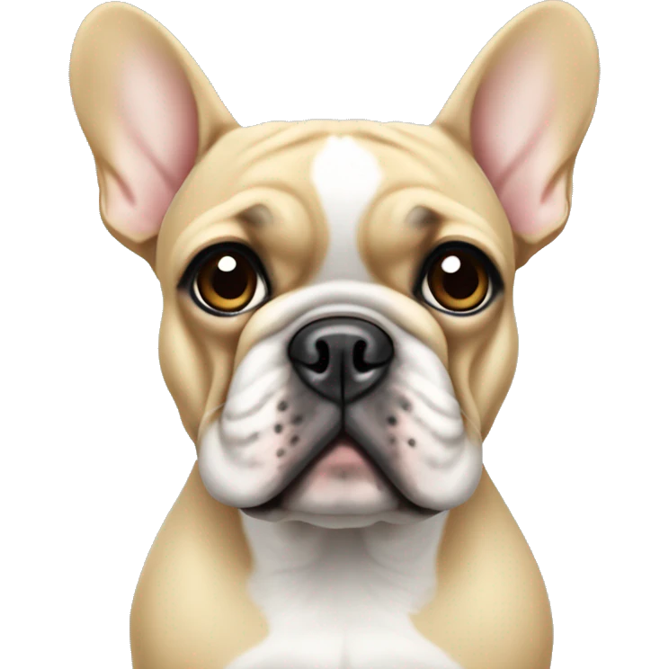 skinny french bulldog with blonde eyebrows emoji