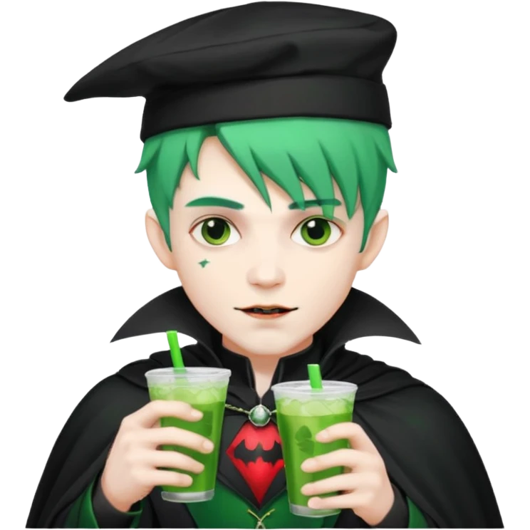 vampire men  green hair Drink holders with hat  emoji