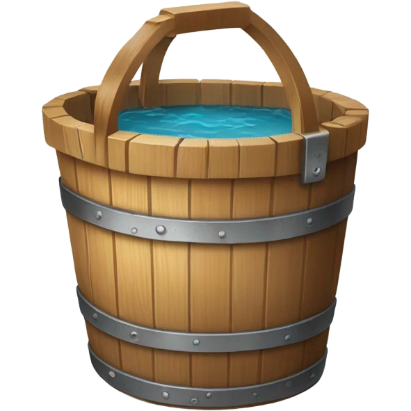wooden bucket with water emoji