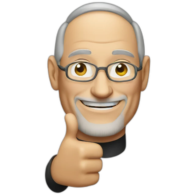 Steve Jobs with thumbs up emoji