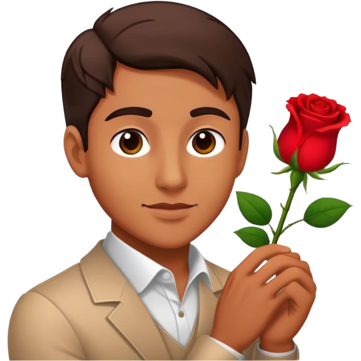 man with rose emoji