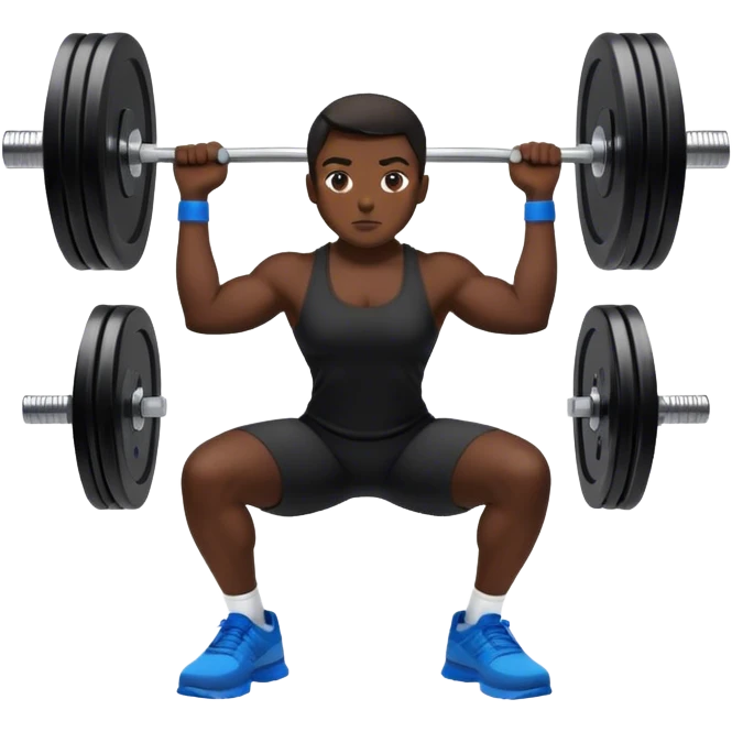 black clothes blue shoes barbell squats emoji