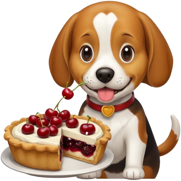 beagle eating a pie emoji