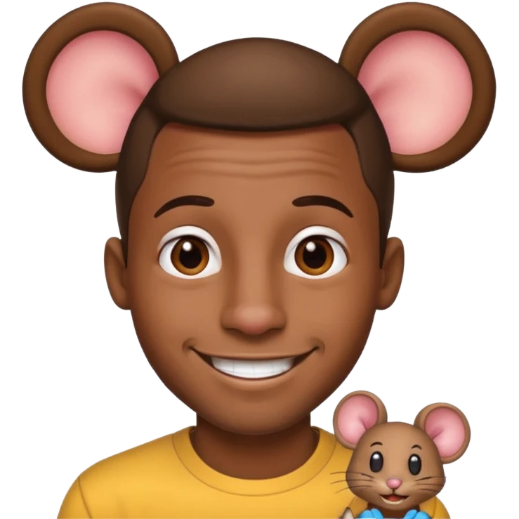 black man with mouse ears emoji