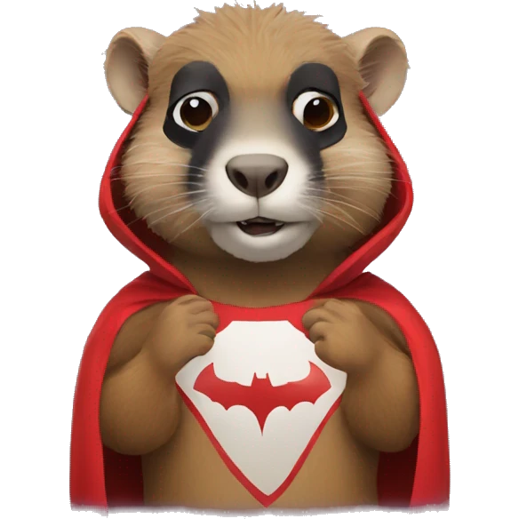 marmot as superhero in mask emoji