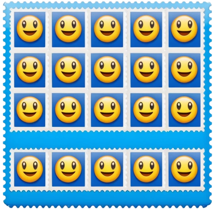 postage stamp sheet in postal service  emoji