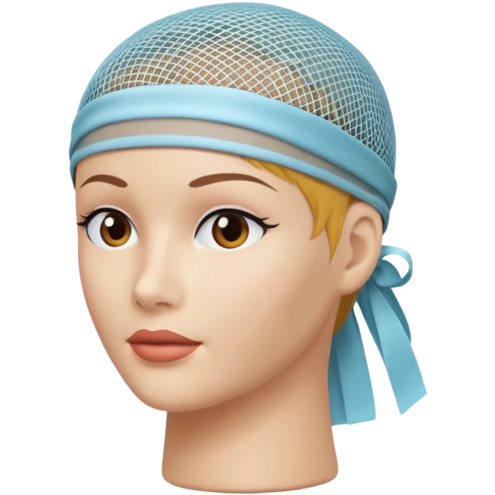 hairnet on a mannequin head emoji