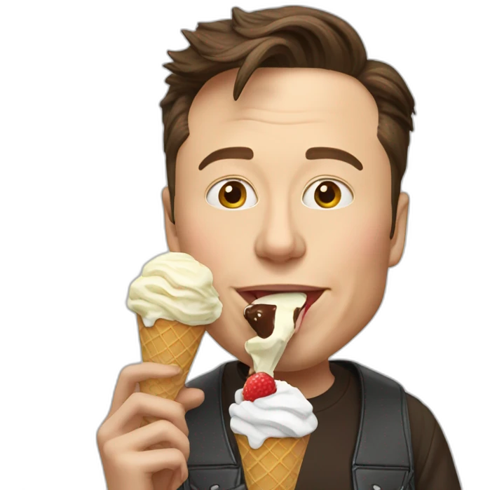 Elon Musk eating ice cream emoji