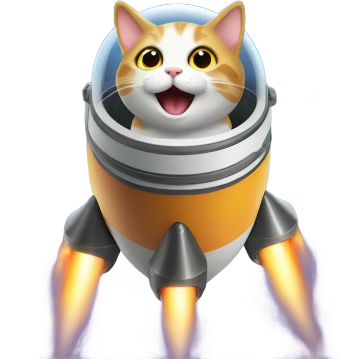 cat rocket emoji