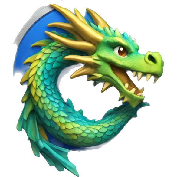 dragon coin blue emoji