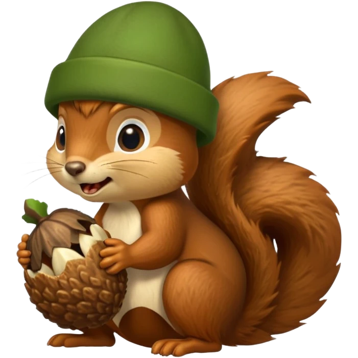 Squirrel bite giant acorn emoji