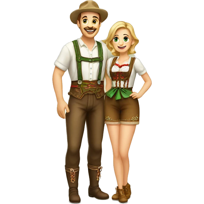 Austrian lederhosen couple emoji