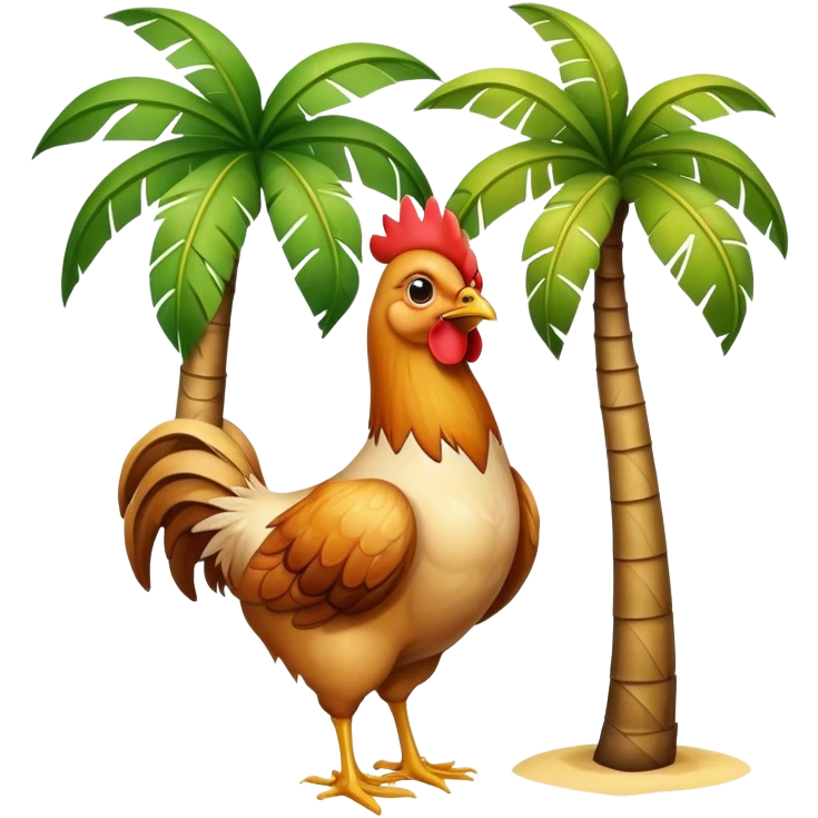 Chicken with palm tree  emoji