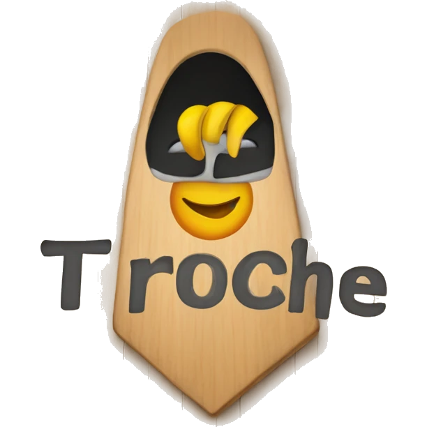 Cornhole board that says troche  emoji