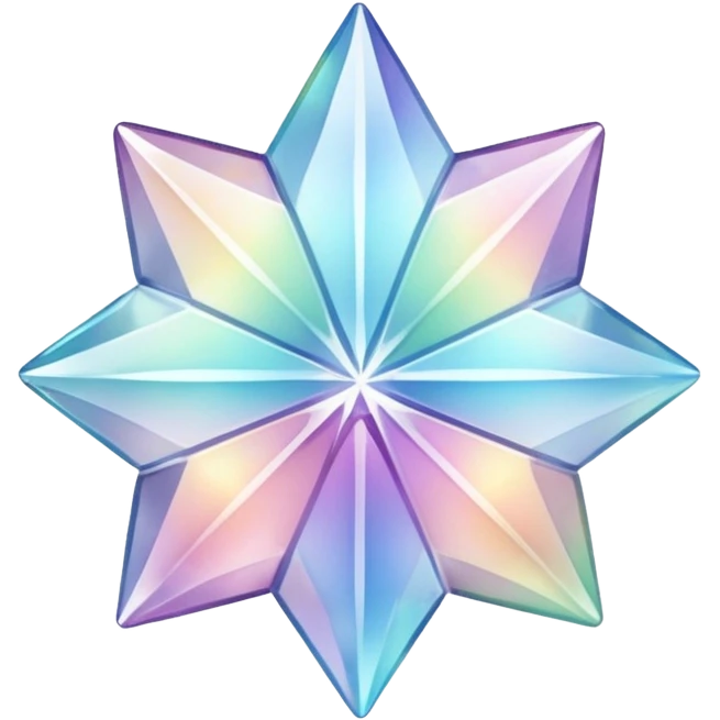 Pastel iridescent glass crystal estrella tornasolado emoji