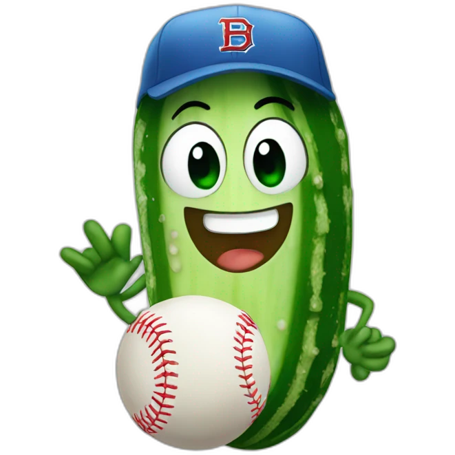 Cucumber with a baseball hat emoji