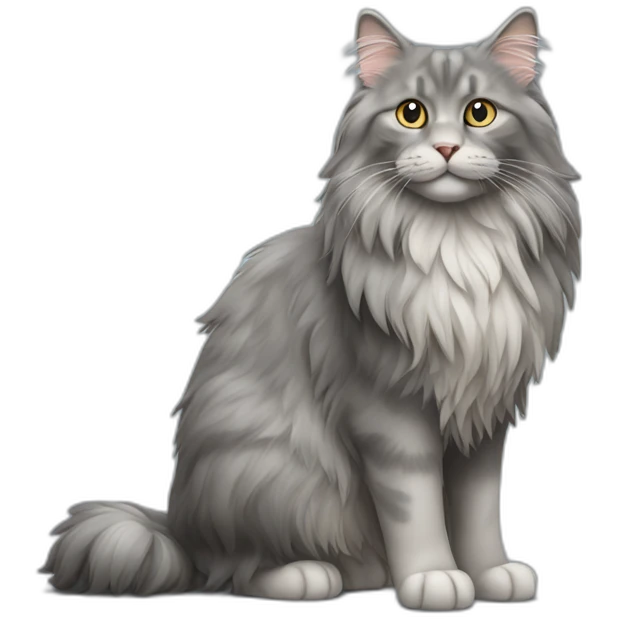 grey norwegian forest cat emoji