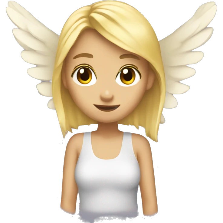 Blonde girl with angle wings emoji