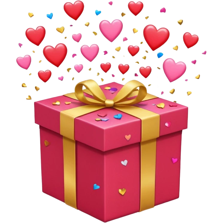 gift box exploding with hearts and confetti, hinting at excessive affection emoji emoji