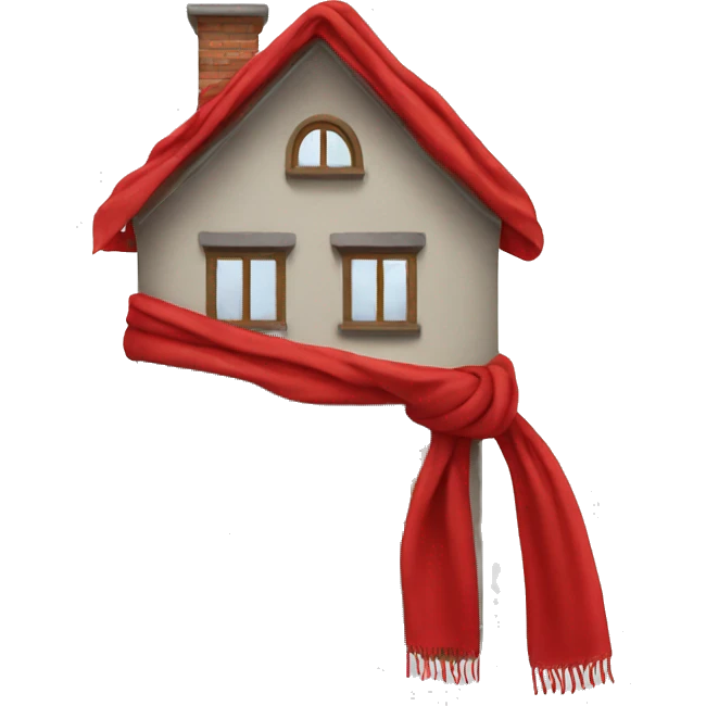 house  in a large red scarf emoji