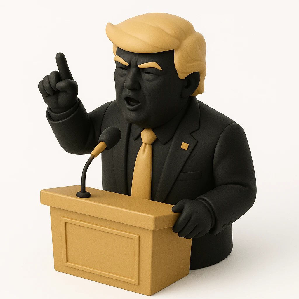 Donald Trump speaking at a rally emoji