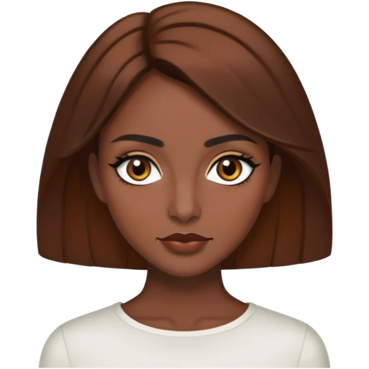  brown hair, hazel eyes, sharp black eyeliner Baddie emoji