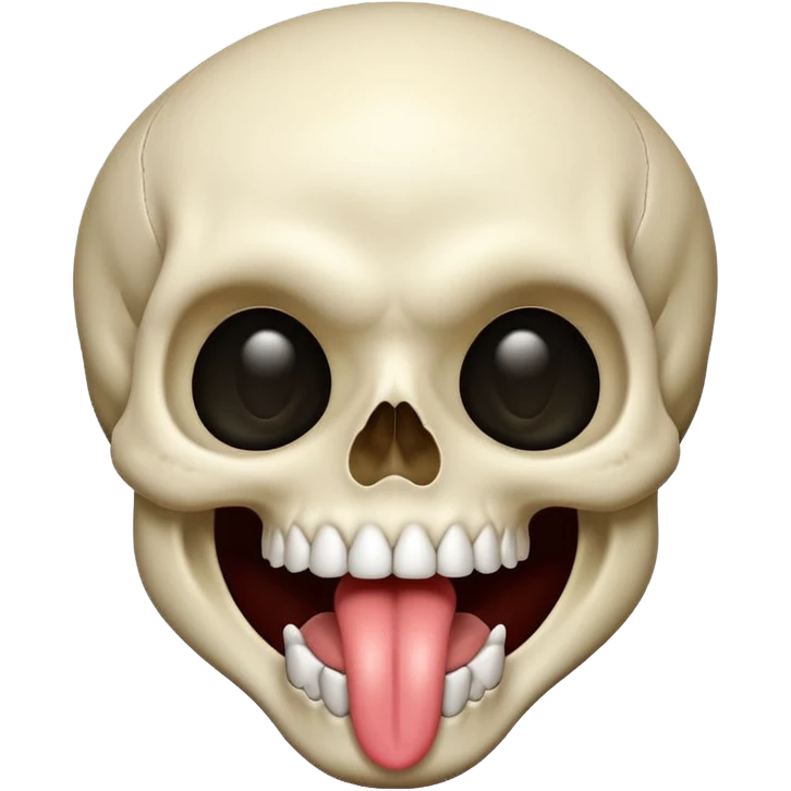 Uma caveira colocando a língua para fora emoji