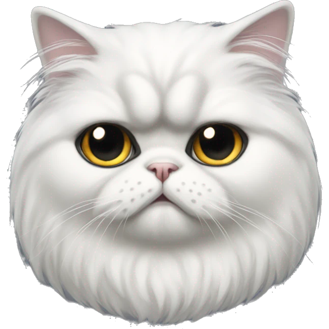 White Persian cat with black ears sad emoji