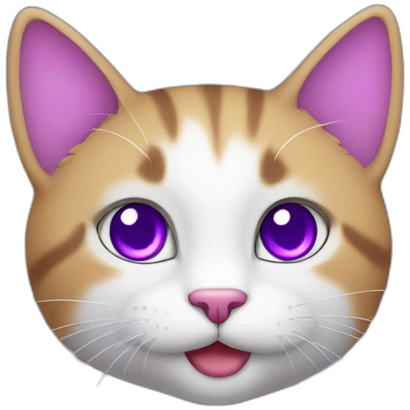 cute cat with purple heart emoji