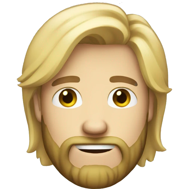 blonde guy with beard, showing call me emoji by hand emoji