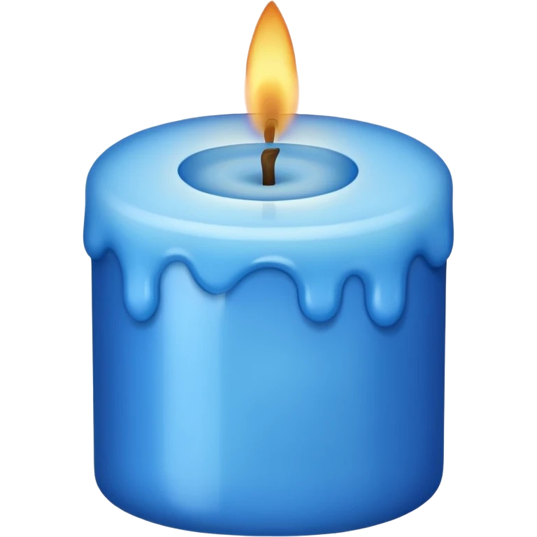 blue big candle emoji