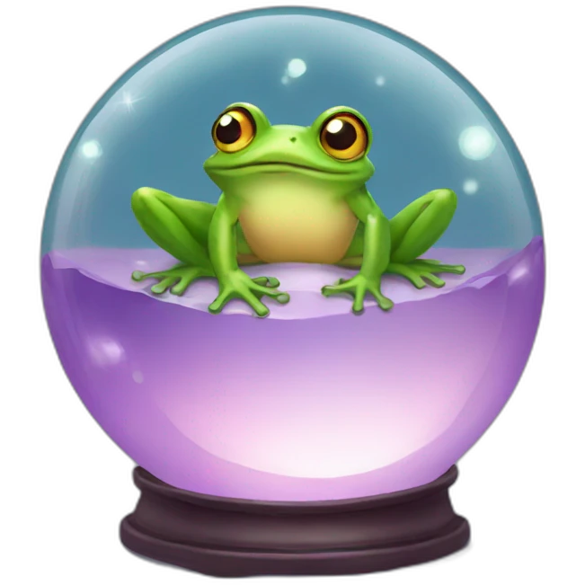 frog looking at crystal ball emoji