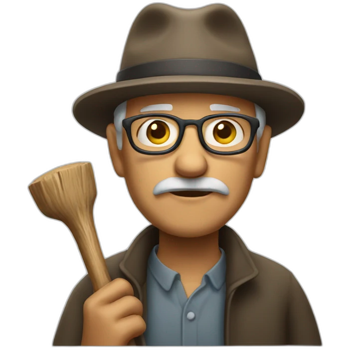 an Oldman with a stick emoji
